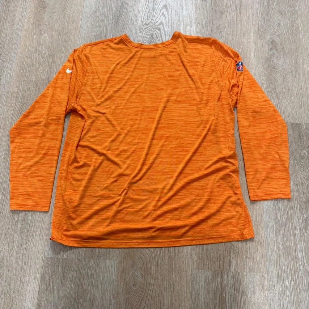 Nike‎ NFL On Field Miami Dolphins Long Sleeve Shirt Mens XXL Orange Dri-FIT Tee